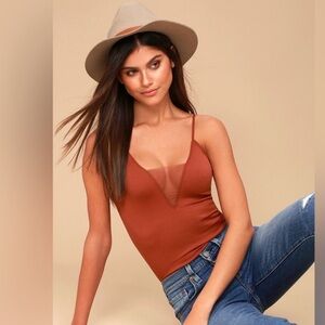 Free People Intimately Come Around Terracotta Cami Top